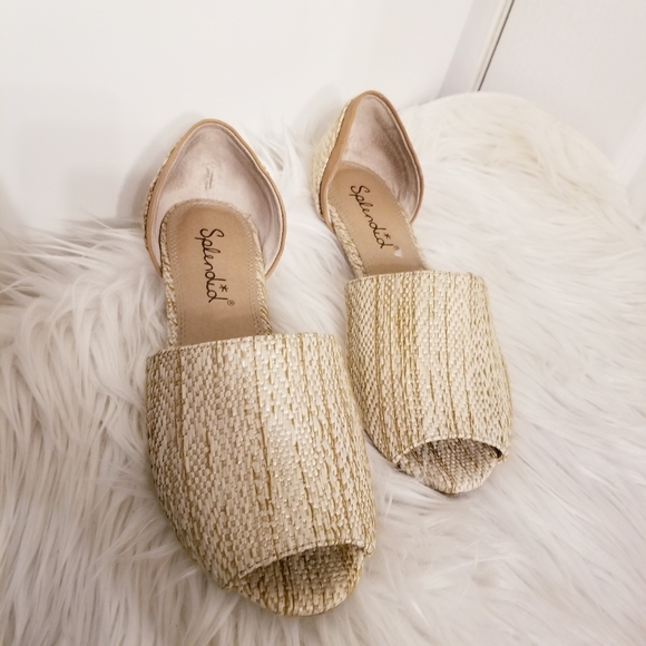 Splendid Rattan Woven D'orsay Peep Toe Fla… - Picture 2 of 8